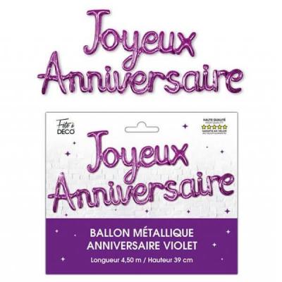 Balgj24vl ballon lettre joyeux anniversaire aluminium violet astral