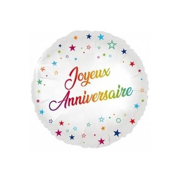 Ballon aluminium Joyeux Anniversaire multicolore REF/BALHM00