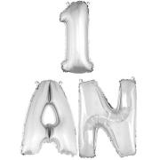 Ballon aluminium anniversaire argent 1an.