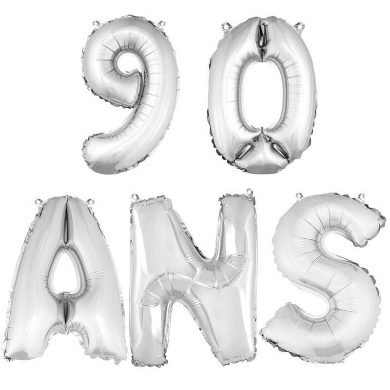 Ballon aluminium anniversaire 4ans argent BA3000-BA3008