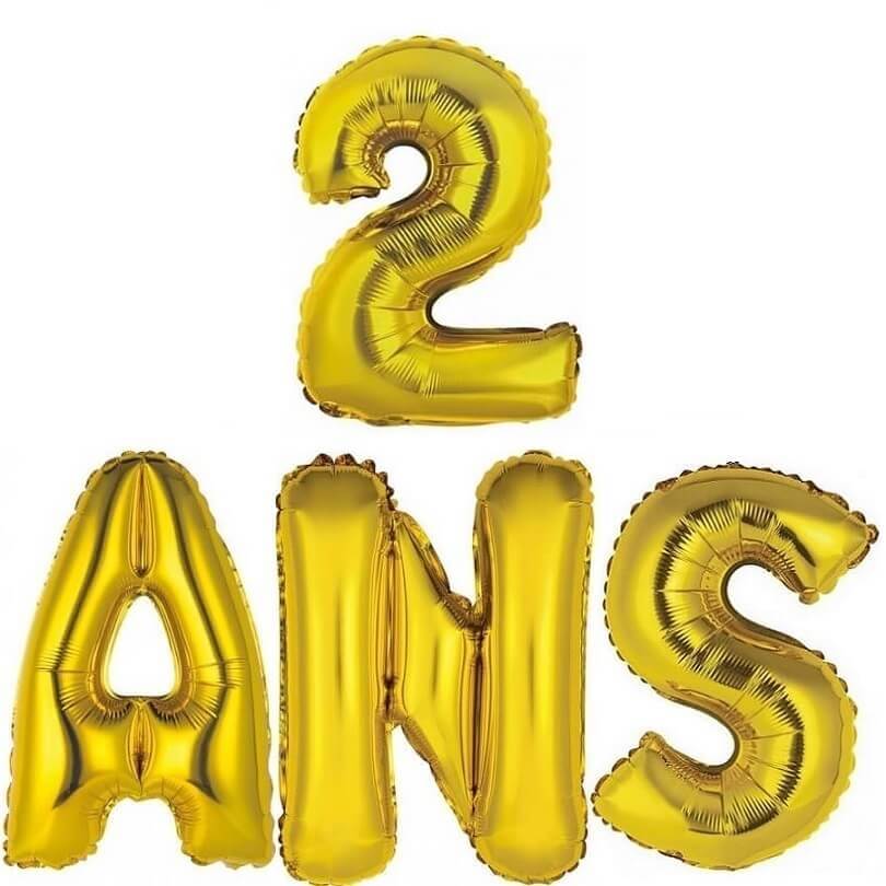 Ballon aluminium anniversaire 2ans argent BA3000-BA3008