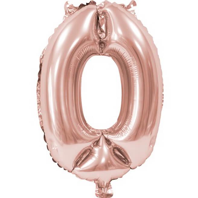 Ballon aluminium anniversaire rose gold chiffre 0
