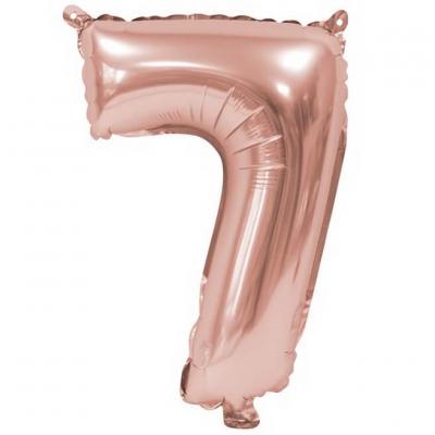 Ballon aluminium anniversaire rose gold chiffre 7