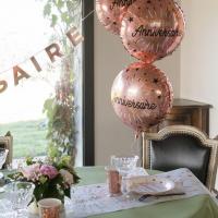 Ballon aluminium anniversaire rose gold