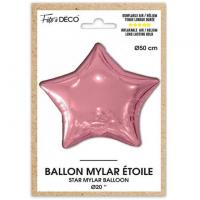 Ballon aluminium etoile rose gold metallise
