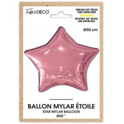 Ballon aluminium etoile rose gold metallique