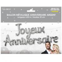 Ballon aluminium fete anniversaire argent metallique