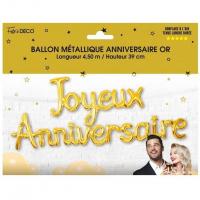 Ballon aluminium fete anniversaire dore or metallique