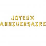Ballon métallique aluminium joyeux anniversaire or (x1) REF/19011