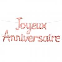 Ballon aluminium joyeux anniversaire rose gold 1