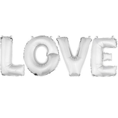 Ballon aluminium mariage LOVE argent (x1) REF/BA3005