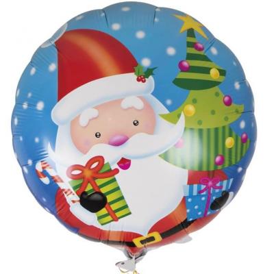Ballon aluminium père Noël avec son sapin et ses cadeaux de 32 cm (x1) REF/19101