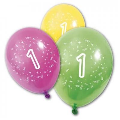 Ballon anniversaire 1 an multicolore en latex