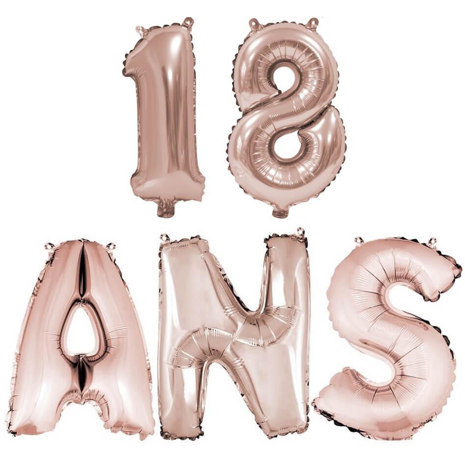 Ballon anniversaire 18 ans Rose Gold - Deco de fête anniversaire