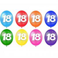 Ballon anniversaire 18ans multicolore en latex