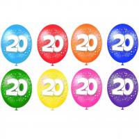 Ballon anniversaire 20ans multicolore en latex