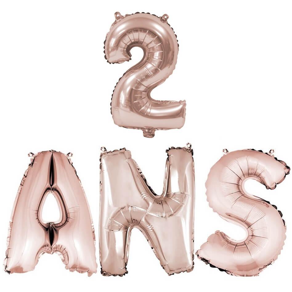 Ballons alu Joyeux Anniversaire Rose Gold