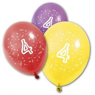 Ballon anniversaire 4ans (x8) REF/BA1004