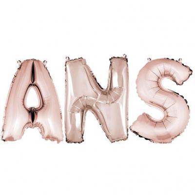 Ballon anniversaire ans en aluminium rose gold