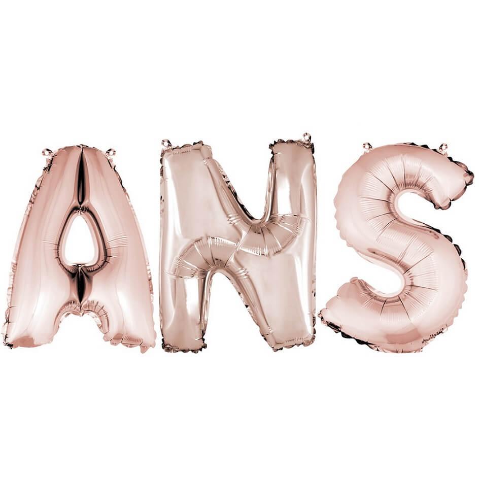 Ballon anniversaire ans en aluminium rose gold