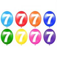 Ballon anniversaire chiffre 7 en latex multicolore