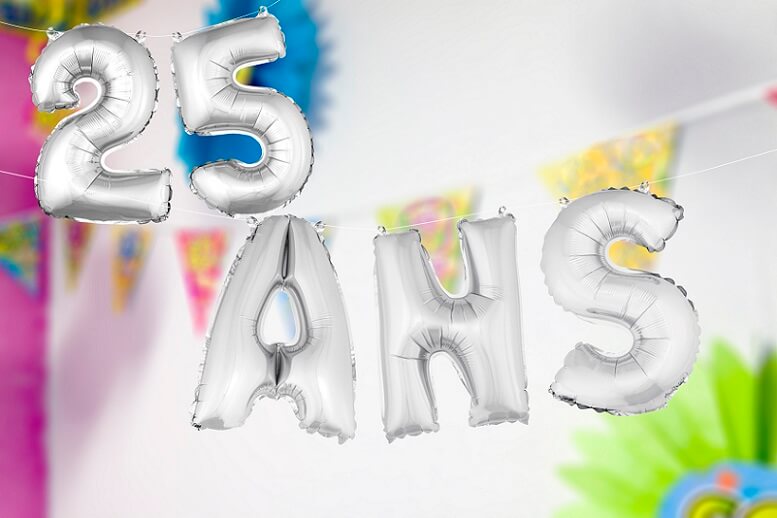 Ballon anniversaire metallique ans argent
