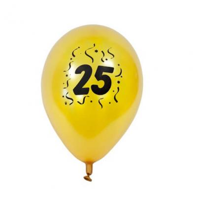 Ballon anniversaire nacré or 25ans (x8) REF/BAL425