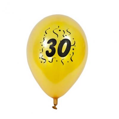 Ballon anniversaire nacré or 30ans (x8) REF/BAL430