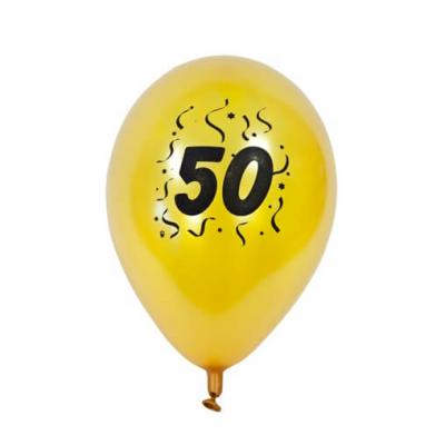 Ballon anniversaire nacré or 50ans (x8) REF/BAL450