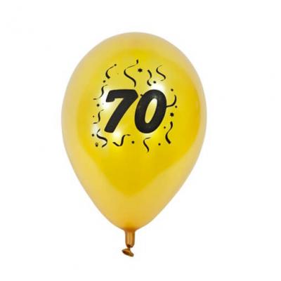 Ballon anniversaire nacré or 70ans (x8) REF/BAL470