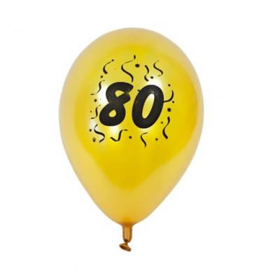 Ballon anniversaire nacré or 80ans (x8) REF/BAL480