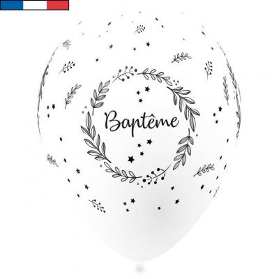 Ballon bapteme blanc de fabrication francaise