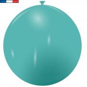 Ballon 40/50cm bleu turquoise métallique en latex naturel (x1) REF/15041 Fabriqué en France