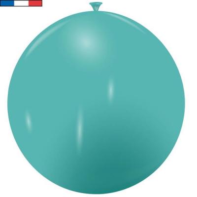 Ballon 40/50cm bleu turquoise métallique en latex naturel (x1) REF/15041 Fabriqué en France