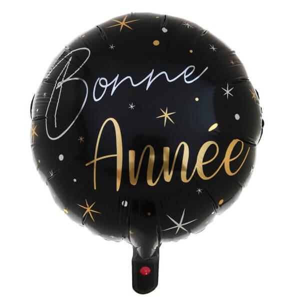 BALLON BONNE ANNEE NOIR ET OR - BALLON FETES DIVERS - Le roi de la fête