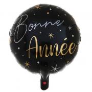 Ballon Bonne Année noir et or de 45cm pour le nouvel an (x1) REF/6980