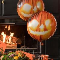 Ballon citrouille halloween en aluminium orange