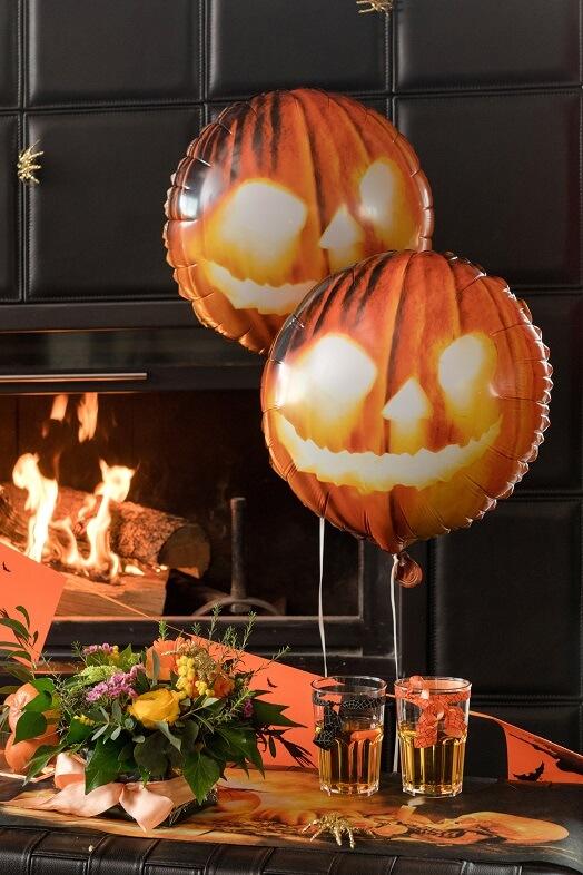 Ballon citrouille halloween en aluminium orange