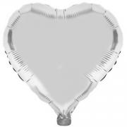 Ballon coeur argent en aluminium 36cm (x1) REF/BA3004