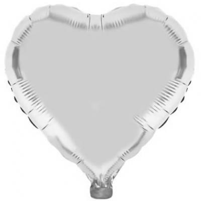 Ballon coeur argent en aluminium 36cm (x1) REF/BA3004