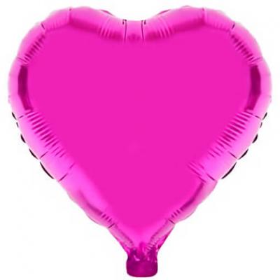 Ballon coeur fuchsia en aluminium 36cm (x1) REF/BA3004