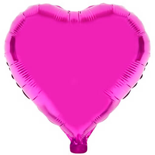 Ballon coeur fuchsia en aluminium