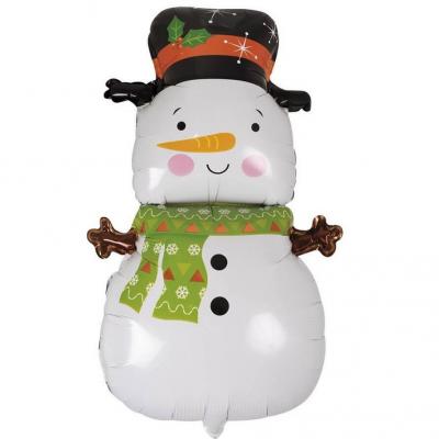 Ballon de noel aluminium bonhomme de neige