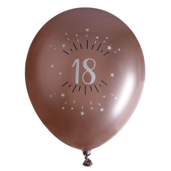 Ballon 18 ans Or métallique en latex de 30 cm REF/BAL00OR01