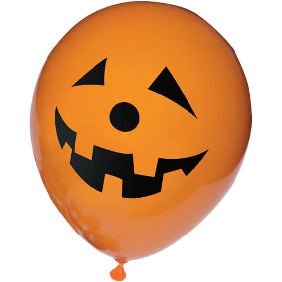 Ballon en latex fete halloween orange avec citrouille
