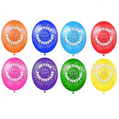 Ballon joyeux anniversaire (x8) REF/BAL01