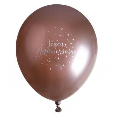 Ballon élégant joyeux anniversaire en latex de 30cm rose gold (x6) REF/7345