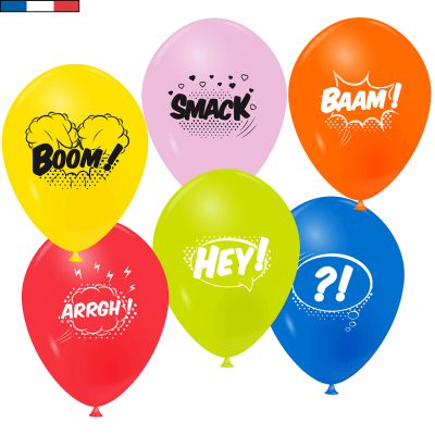 Ballon en latex multicolore comics super heros