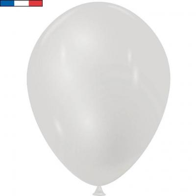 Ballon français en latex opaque 30cm argent métallique (x100) REF/2522