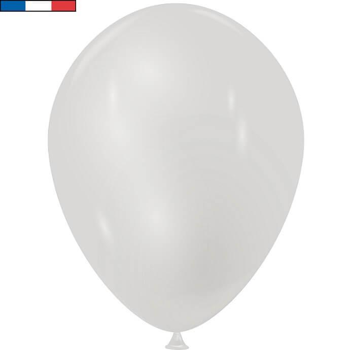 Ballon en latex naturel 30 cm argent metallique fabrication francaise